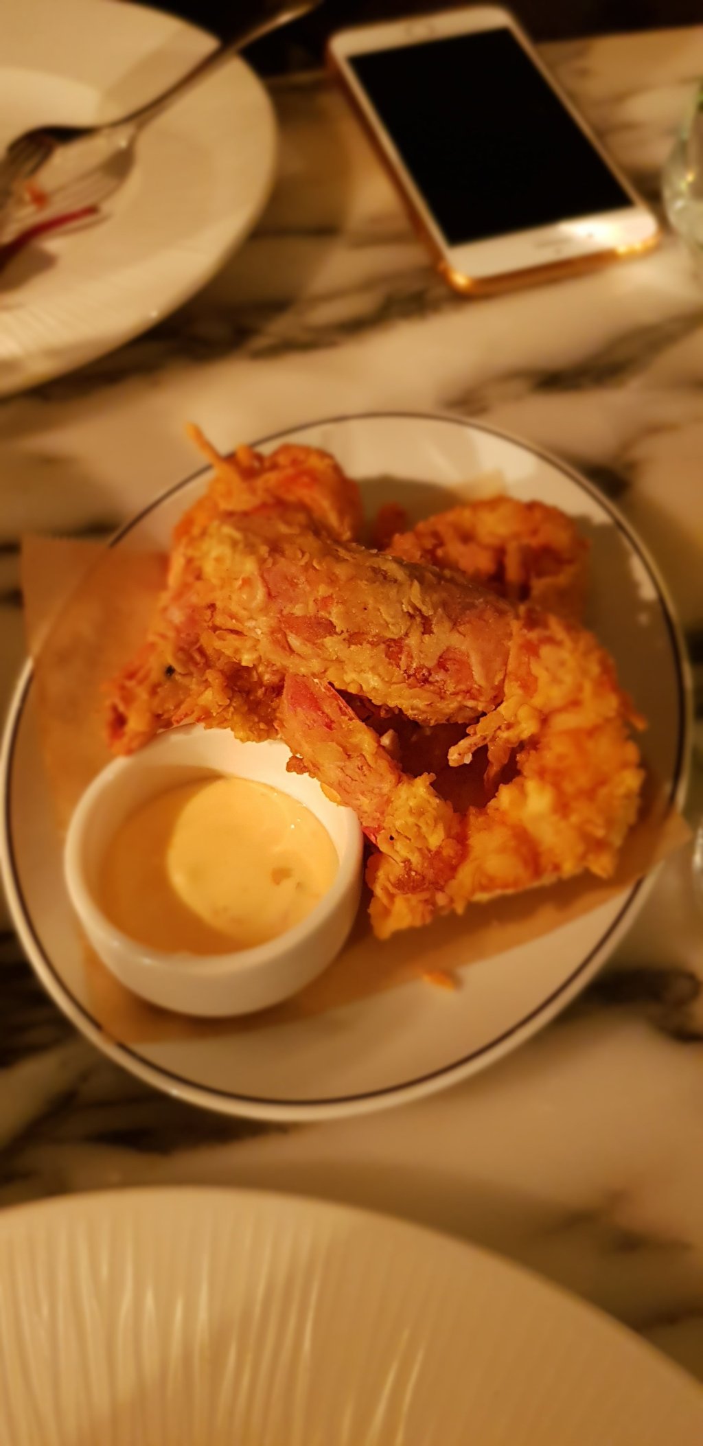 Gamberoni, tempura prawns, spicy mayonnaise