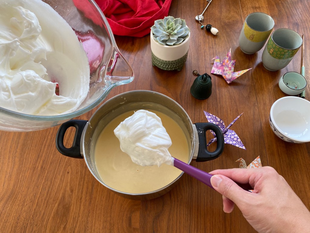 Japanese souffle cheesecake light airy cake delicious recipe cream cheese butter sponge egg