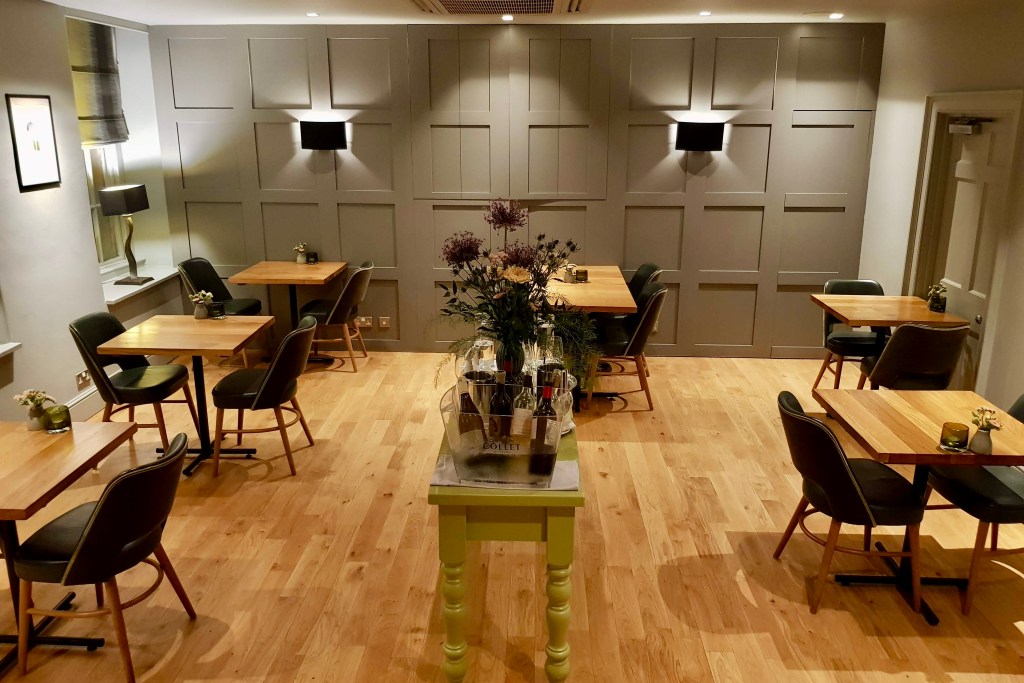 Olive Tree Bath Restaurant Michelin Star Queensberry Hotel Modern European Chef Chris Cleghorn Vegan Tasting Menu Nine Six Wine Pairing Interior Ambience