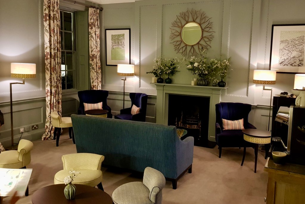 Olive Tree Bath Restaurant Michelin Star Queensberry Hotel Modern European Chef Chris Cleghorn Vegan Tasting Menu Nine Six Wine Pairing Interior Ambience Lobby