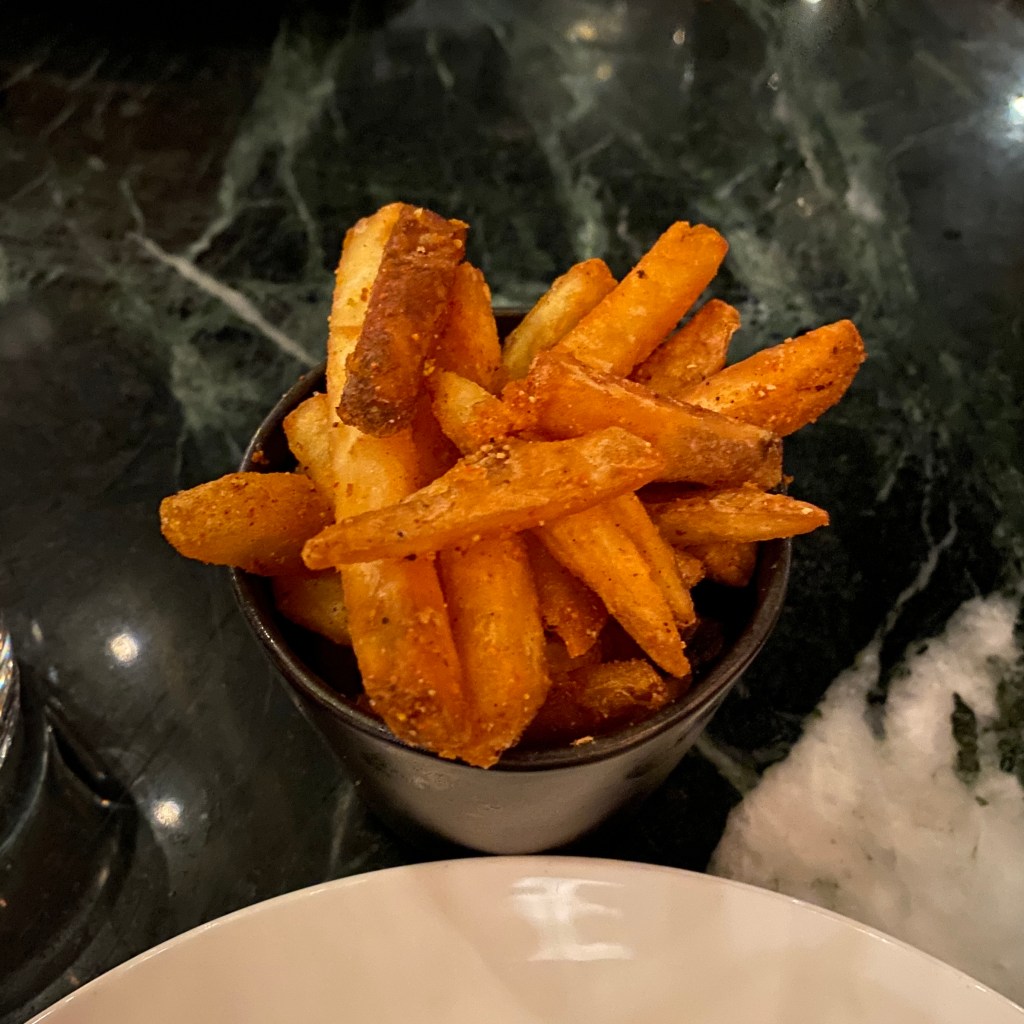 Fallow Restaurant London St James Modern British Heston Blumenthal gastronomic Chef Jack Croft William Murray James Robson creative best top vibrant fun exciting corn ribs smoked cod head sriracha sauce mushroom parfait kombu fries date romantic groups friend large group celebration birthday party Cocktail