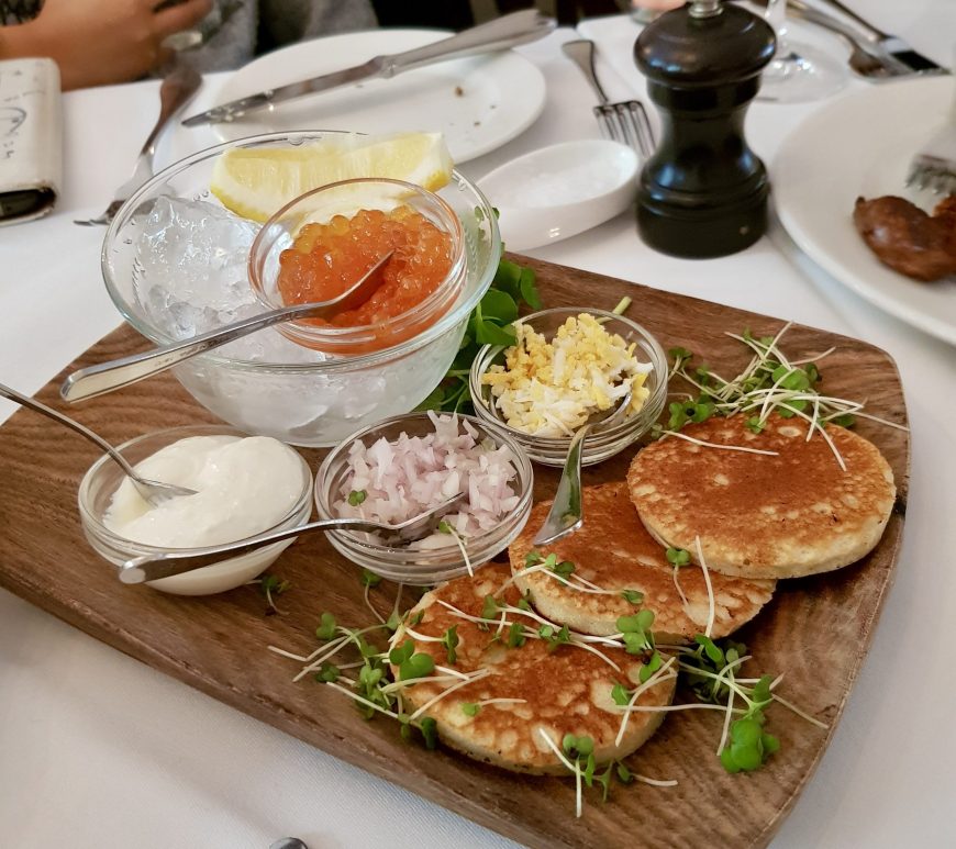 Ognisko Restaurant Classy Polish Dining South Kensington London Traditional Vodka Outdoor Alfresco Garden View Keta Caviar Blinis