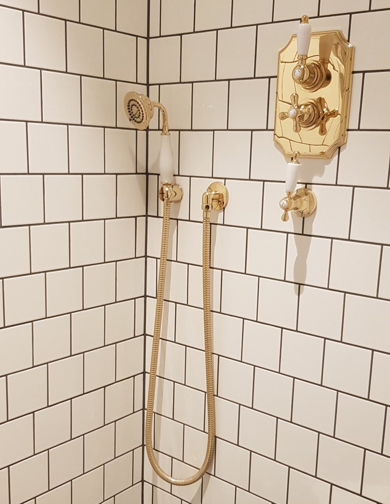 Luxury University Arms Hotel Cambridge Gold Bathroom Shower