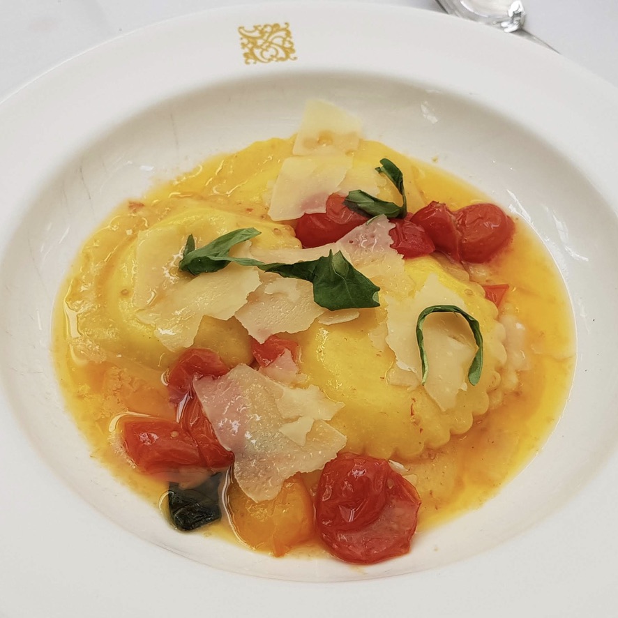 Daphne's Classic Italian Restaurant South Kensington Buffalo Mozzarella Ravioli Cherry Tomato Basil