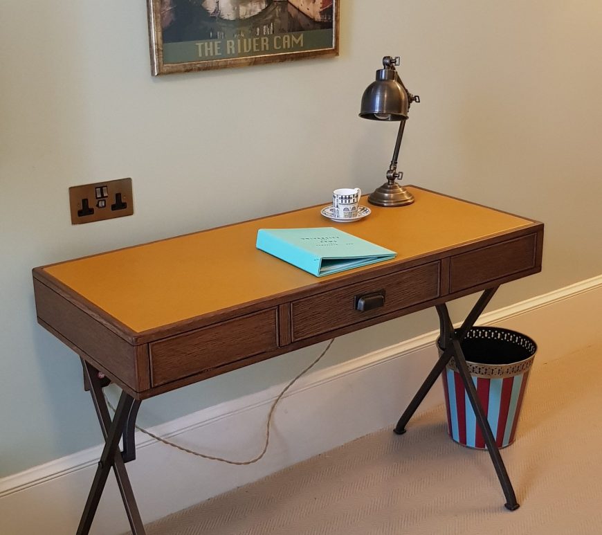 Luxury University Arms Hotel Cambridge Writing Desk Leather