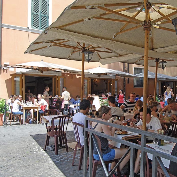 Rome Travel Itinerary Travel Tips Dinner Tonnarello Alfresco Pasta Pizza