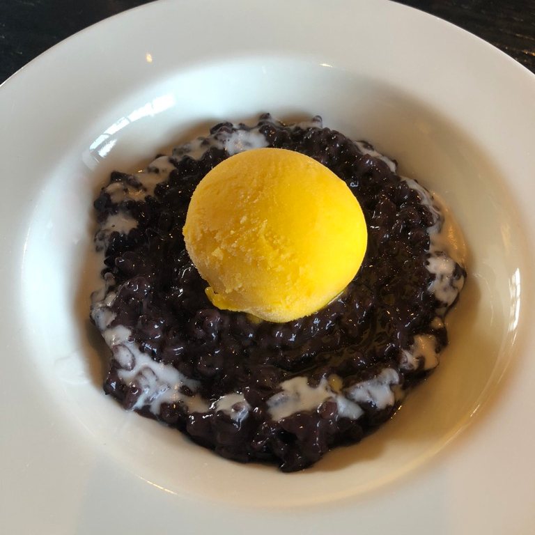 rick stein, charity lunch menu, black rice pudding