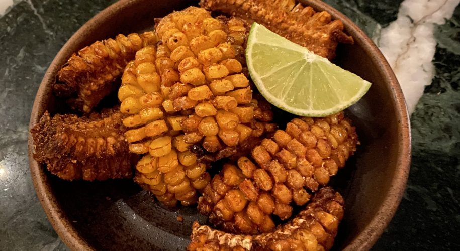 Fallow Restaurant London St James Modern British Heston Blumenthal gastronomic Chef Jack Croft William Murray James Robson creative best top vibrant fun exciting corn ribs smoked cod head sriracha sauce mushroom parfait kombu fries date romantic groups friend large group celebration birthday party Cocktail